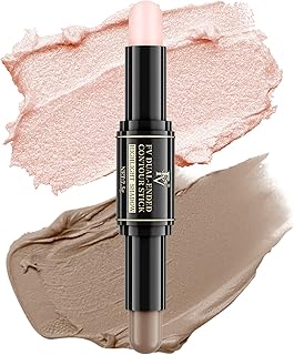 FV Contour Stick, Dual-Ended Contouring Highlighter Stick Professional Makeup Waterproof Cream Contour Wand for Perfect Look, Face Brighten Facial Shade Contouring Pen 0.26oz/7.5g (Fair/Light)