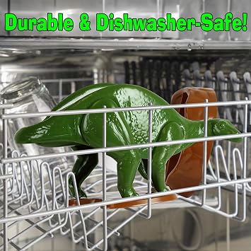 Nachosaurus Dinosaur Nacho Holder with Dip Bowl Set - Fun Taco Chip Server Tray for Parties, Kids Snacks, Game Day - Novelty Kitchen Serving Dish