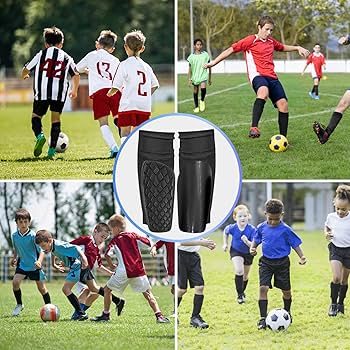 Parastinchi da calcio a compressione per polpaccio, con parastinchi protettivi neri, leggeri, protezione per stinchi per giovani adulti, cuscino in EVA per ridurre gli urti all'aperto, parastinchi per