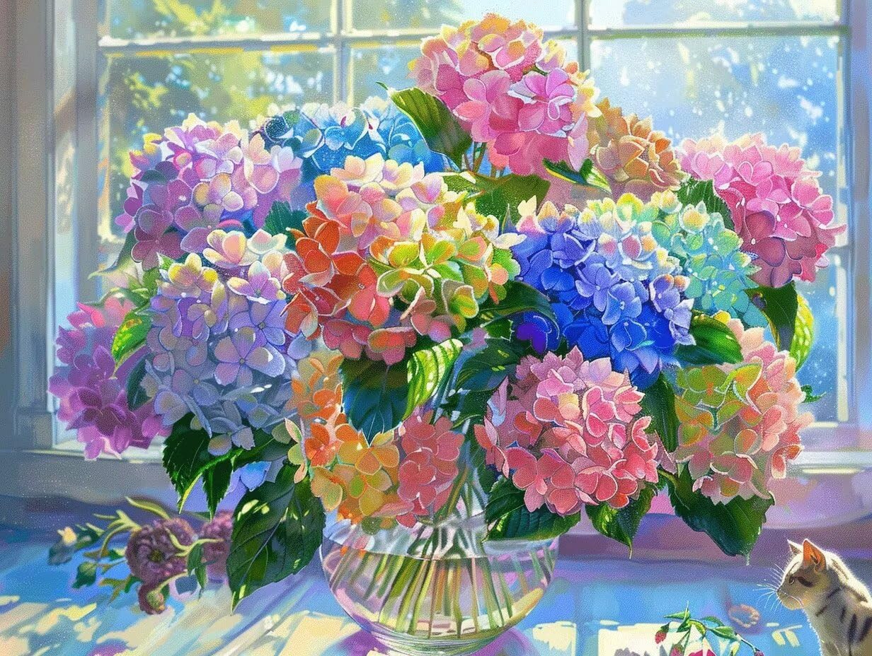 Kit point de croix cristal 5D vase fleurs cadeau créatif - 8