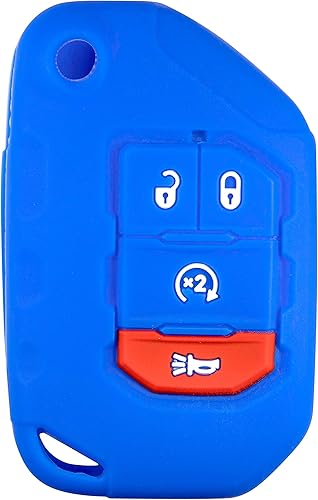 1 funda de silicona para mando a distancia Fobik con 4 botones para Jeep Gladiator Wrangler.