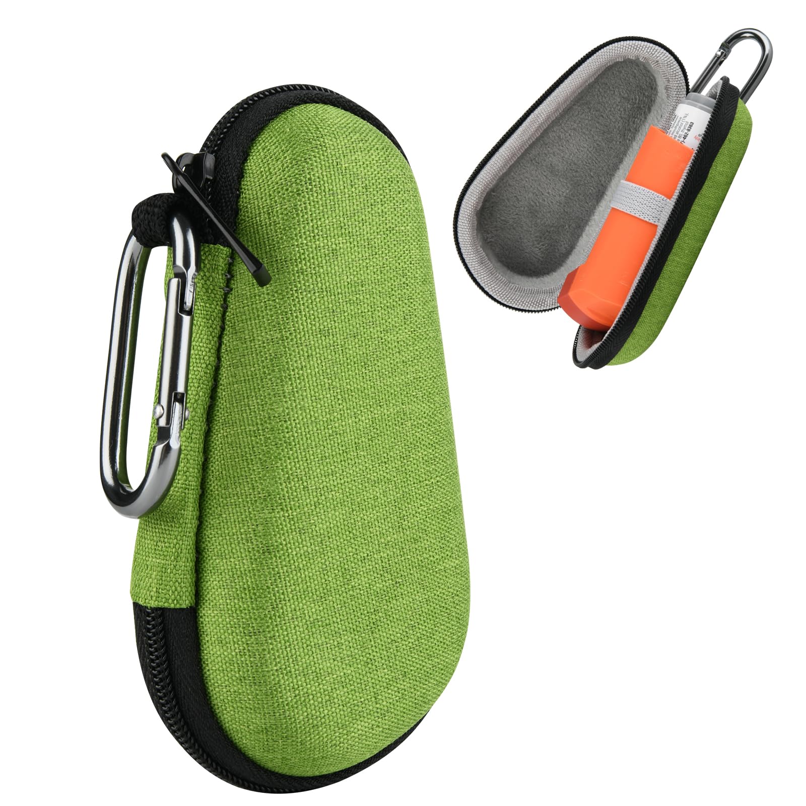 Beautyflier Asthma Inhaler Travel Case, Carrying Case for Portable Handheld Inhaler With Clip-on Keychain Carabiner, Protective Inhaler Carrier Holder