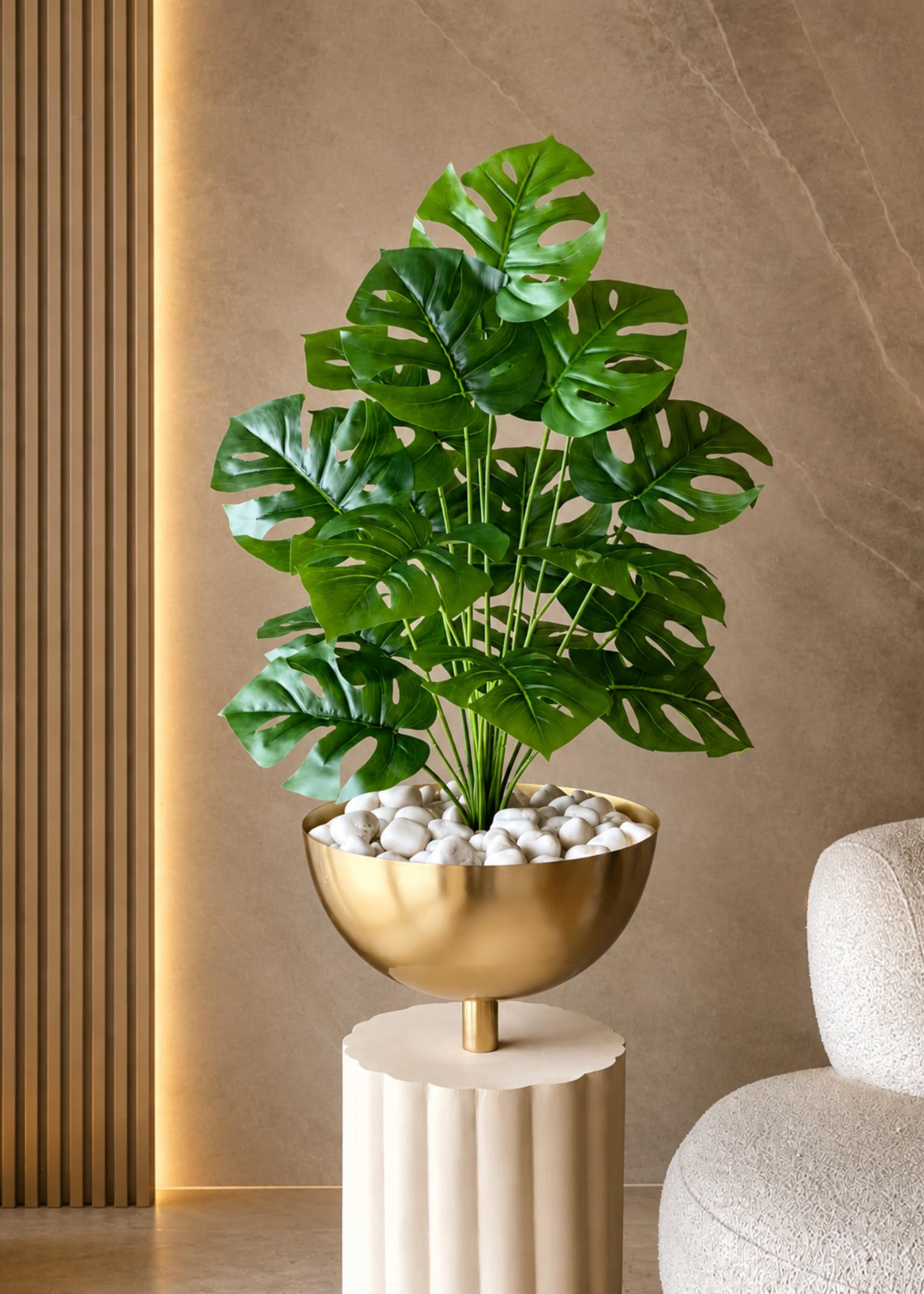 MASON HOME Artificial Botanic Monstera Plant - 2 Feet | Realistic Plant - Trees - Flowers | Indoor Tropical | Home - Shop - Office | Gifting - Décor - Ambience - Durable | No Maintenance 2