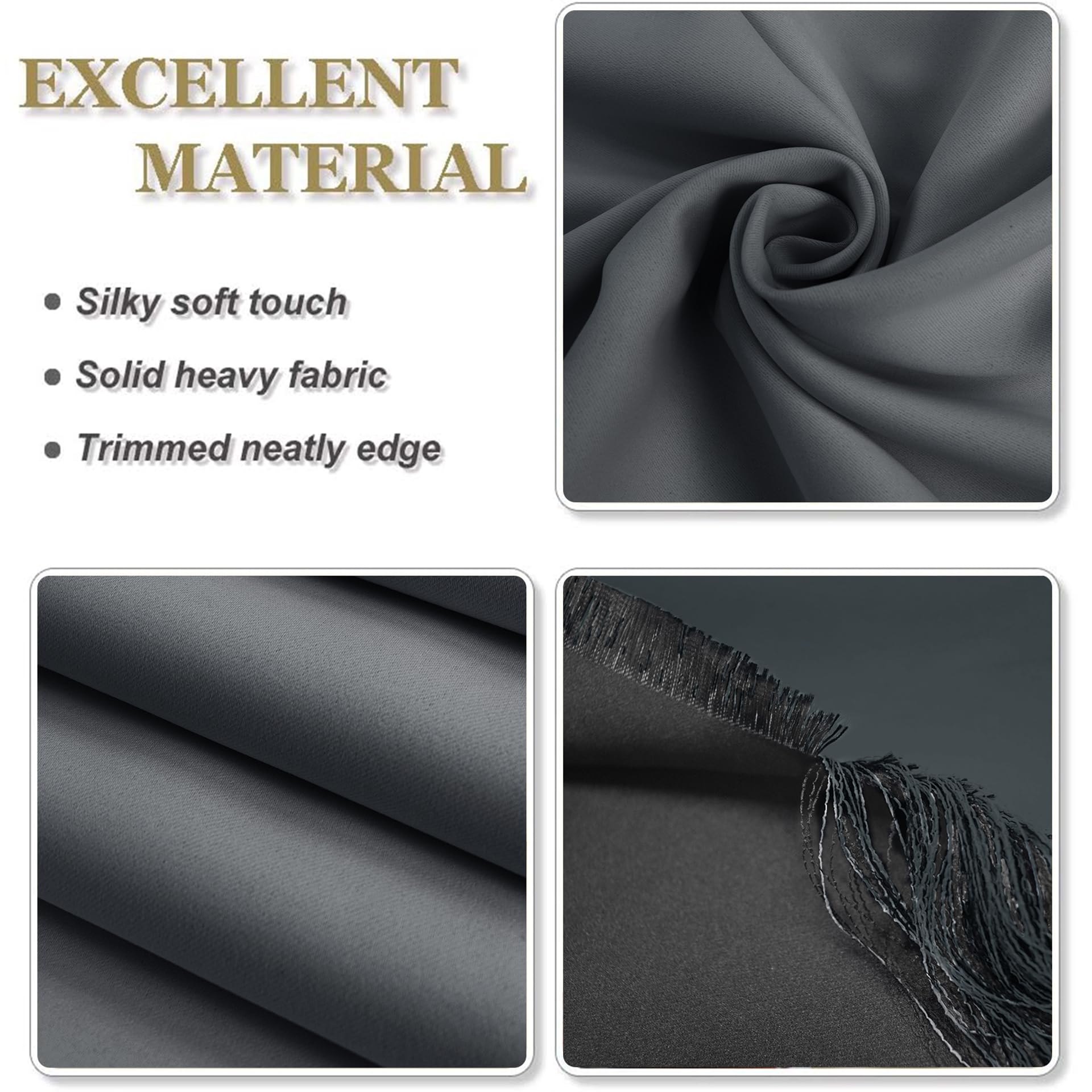 Thermovorhang mit Ösen 1 Stück 120 x 210 cm Thermovorhang Hitzeschutz Schöner Weicher, Sichtschutz Größe Und Farbe Wählbar, Grau