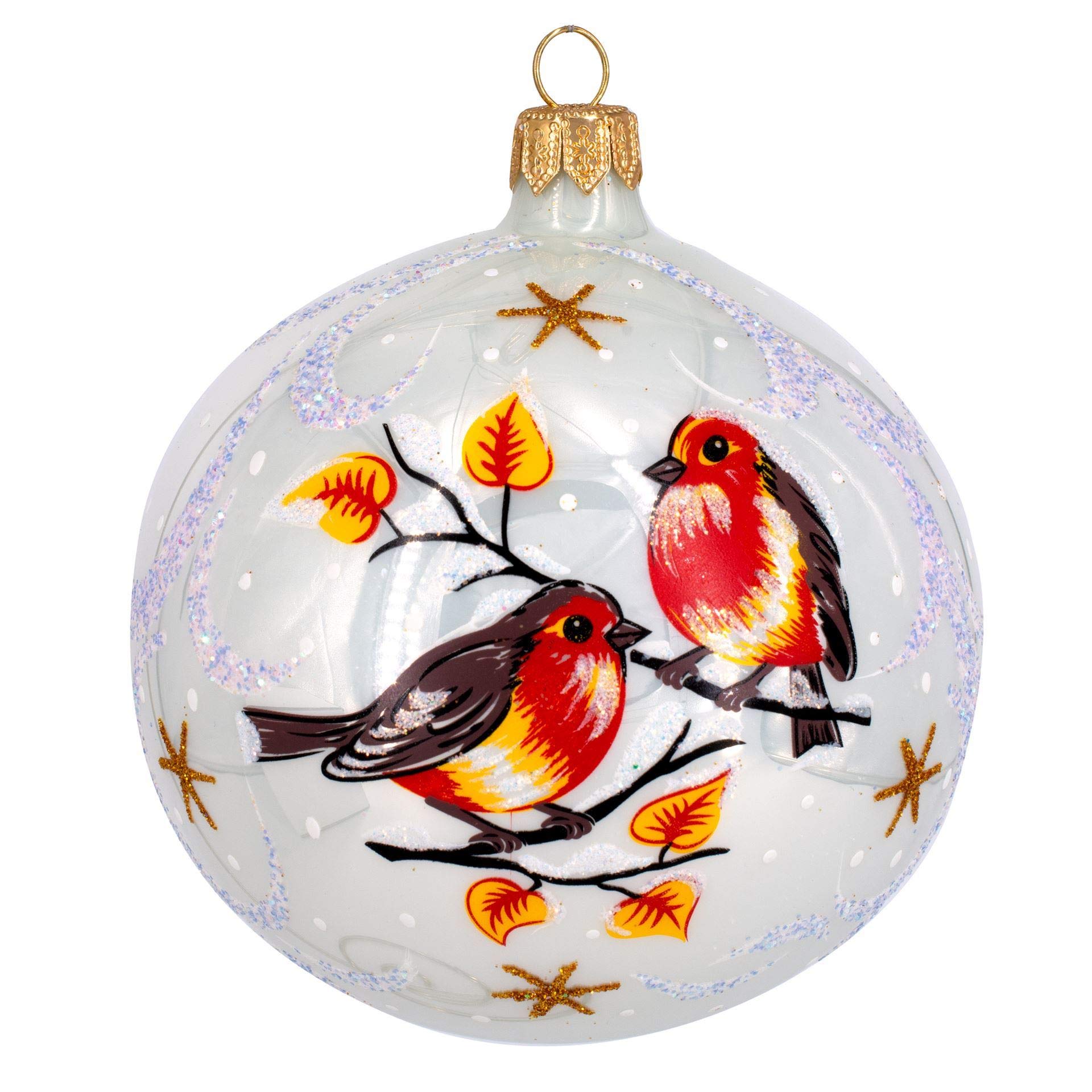 HolidayGiftShops Adorno De Aves De Bola De Navidad De Cristal