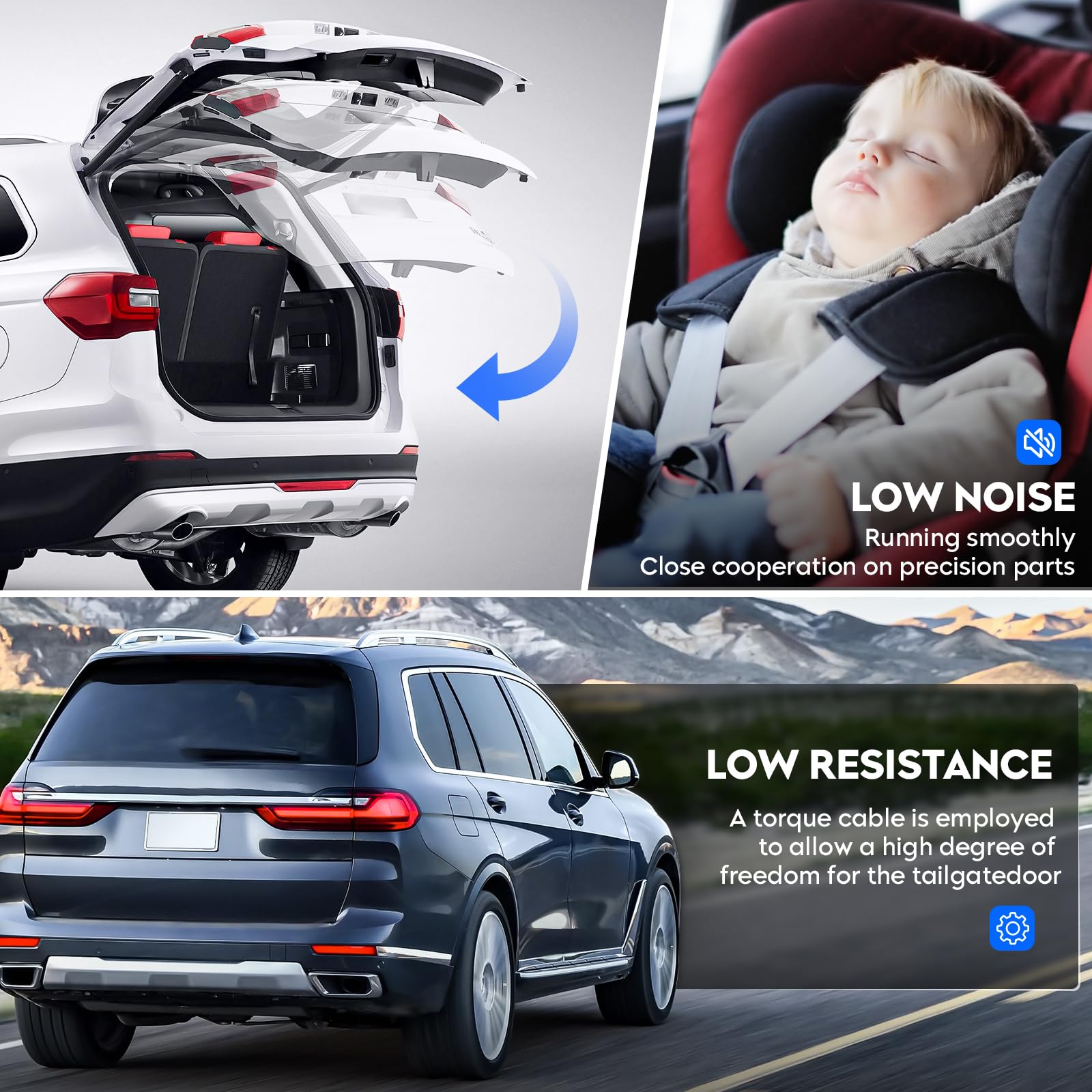 Dtomi Rear Tailgate Power Lift Support Shock Strut, Power Tail Gate Assembly Compatible With Hyundai Vehicle Santa Fe 2013-2018, Santa Fe XL 2019 Replace# 81771-B8100 81780-B8100