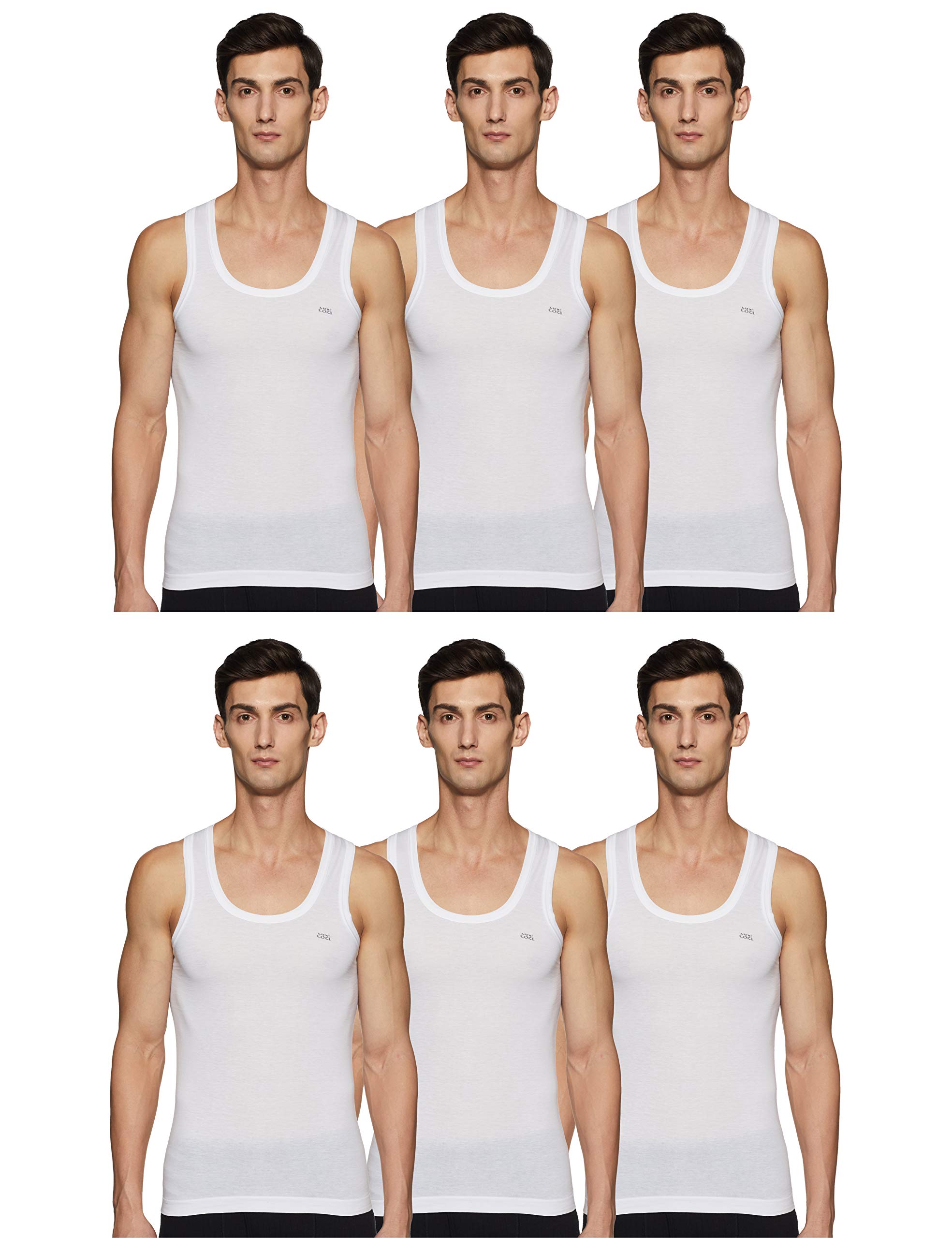 Men's Pack of 6 Regular Fit Plain Vest-image-27