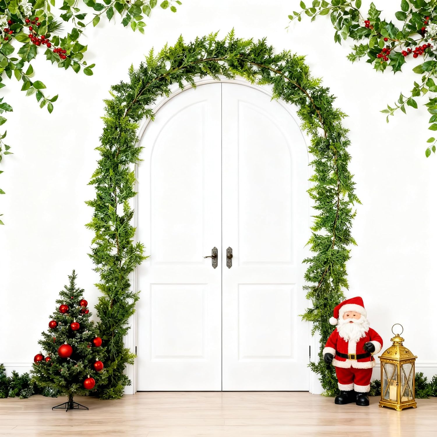 2Pcs 6FT Cedar Garland, 96 Tips Real Touch Christmas Garland, Artificial Winter Pine Garland for Mantle Table Stairs Wall, Outdoor Christmas Decorations Indoor Greenery Garlands Holiday Decorations - Image 4