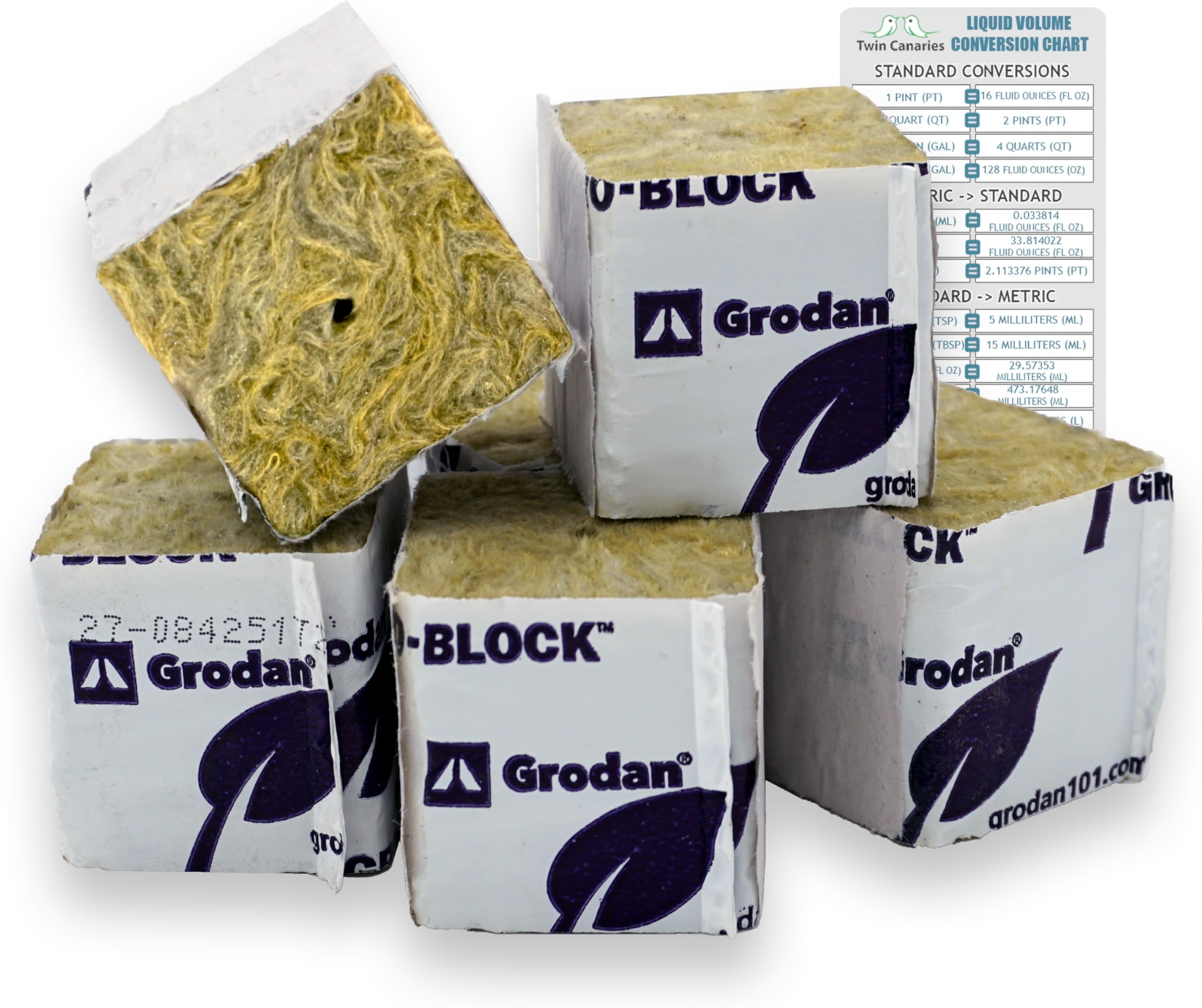 Grodan Rockwool Starter Mini-Blocks | 1.5" Blocks - Pack of 45 | +