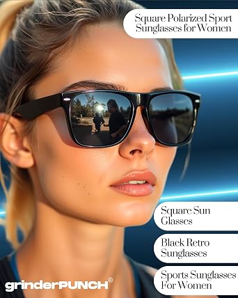 grinderPUNCH Womens Polarized Sunglasses UV400 Protection Classic Retro Driving Sun Glasses Trendy Fashion Shades
