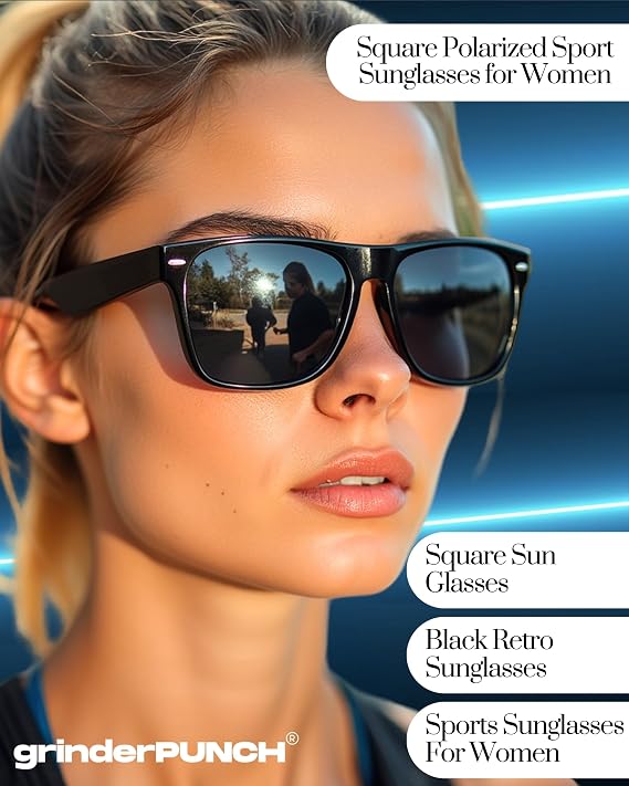grinderPUNCH Womens Polarized Sunglasses UV400 Protection Classic Retro Driving Sun Glasses Trendy Fashion Shades