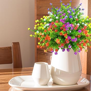 Kinisty Artificial Flowers Like Real 12 Bundles Artificial Flowers Outdoor