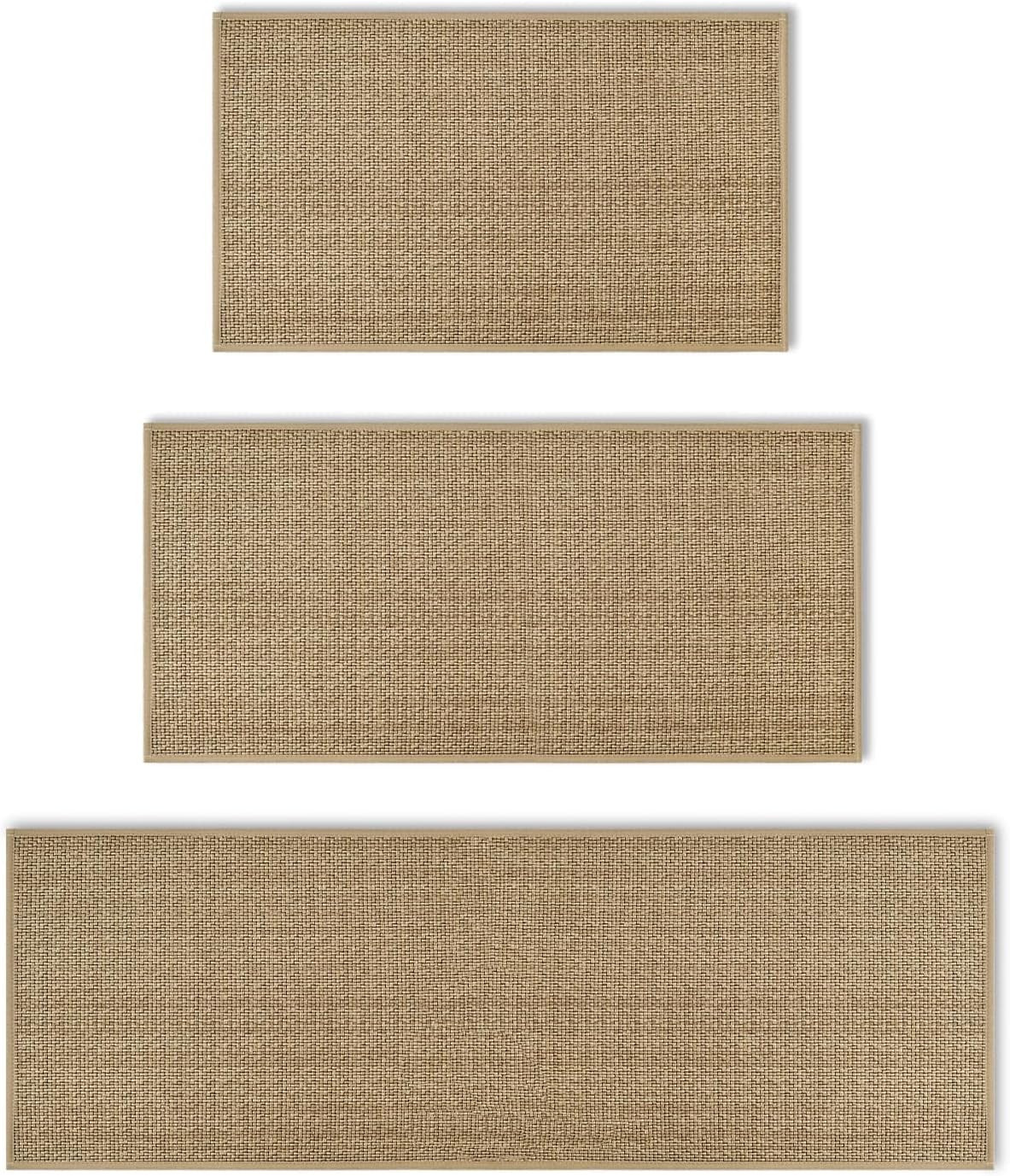 Artoid Mode Washable Non Slip Kitchen Rugs and Mats Set of 3, Rubber Backing Absorbent Kitchen Mats for Floor Front of Sink - 17"x29"+17"x36"+17"x47"