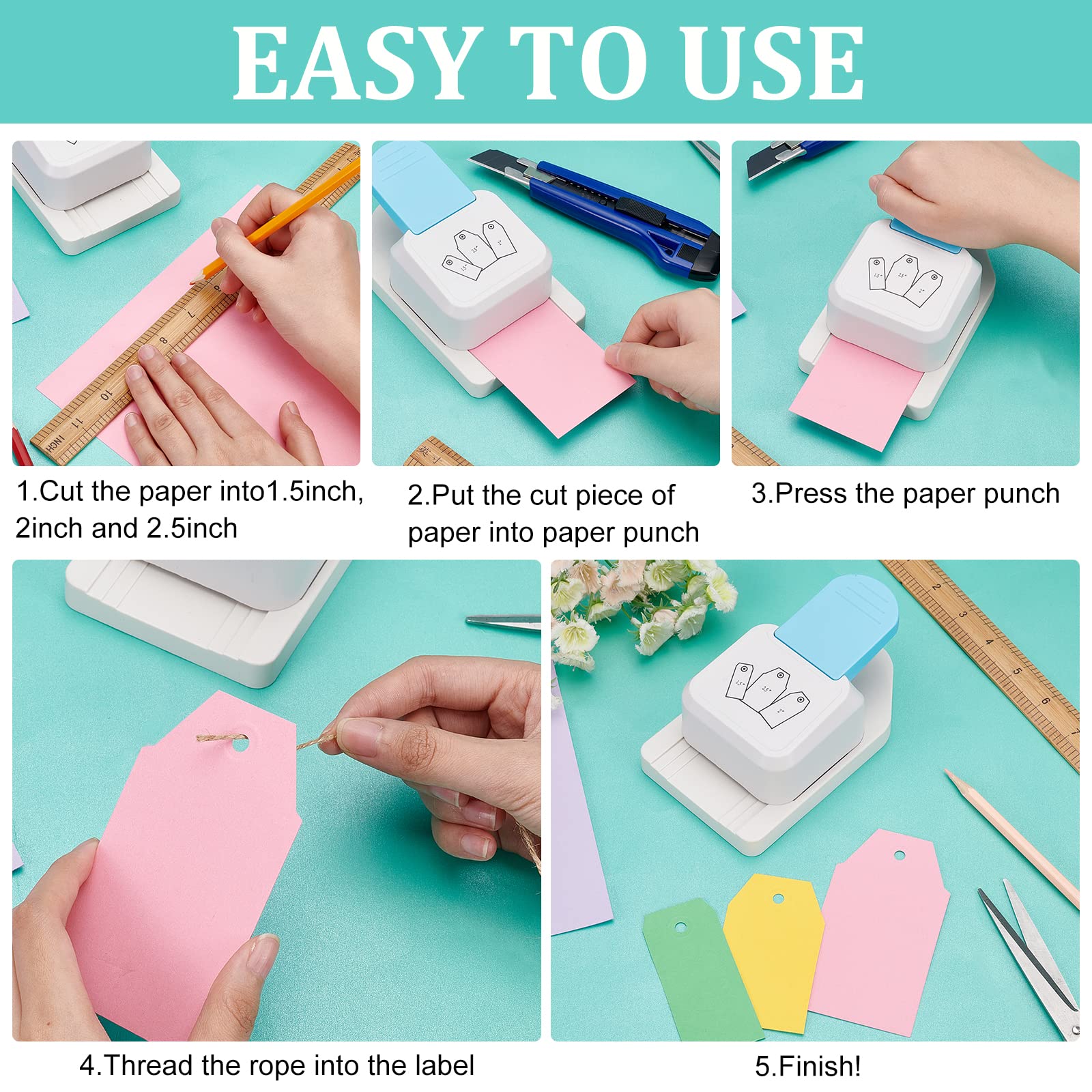 Creative Memories スクラップブッキング用パンチ 10個セット Amazon | FINGERINSPIRE タグパンチ 台形ギフトタグパンチ 3イン1