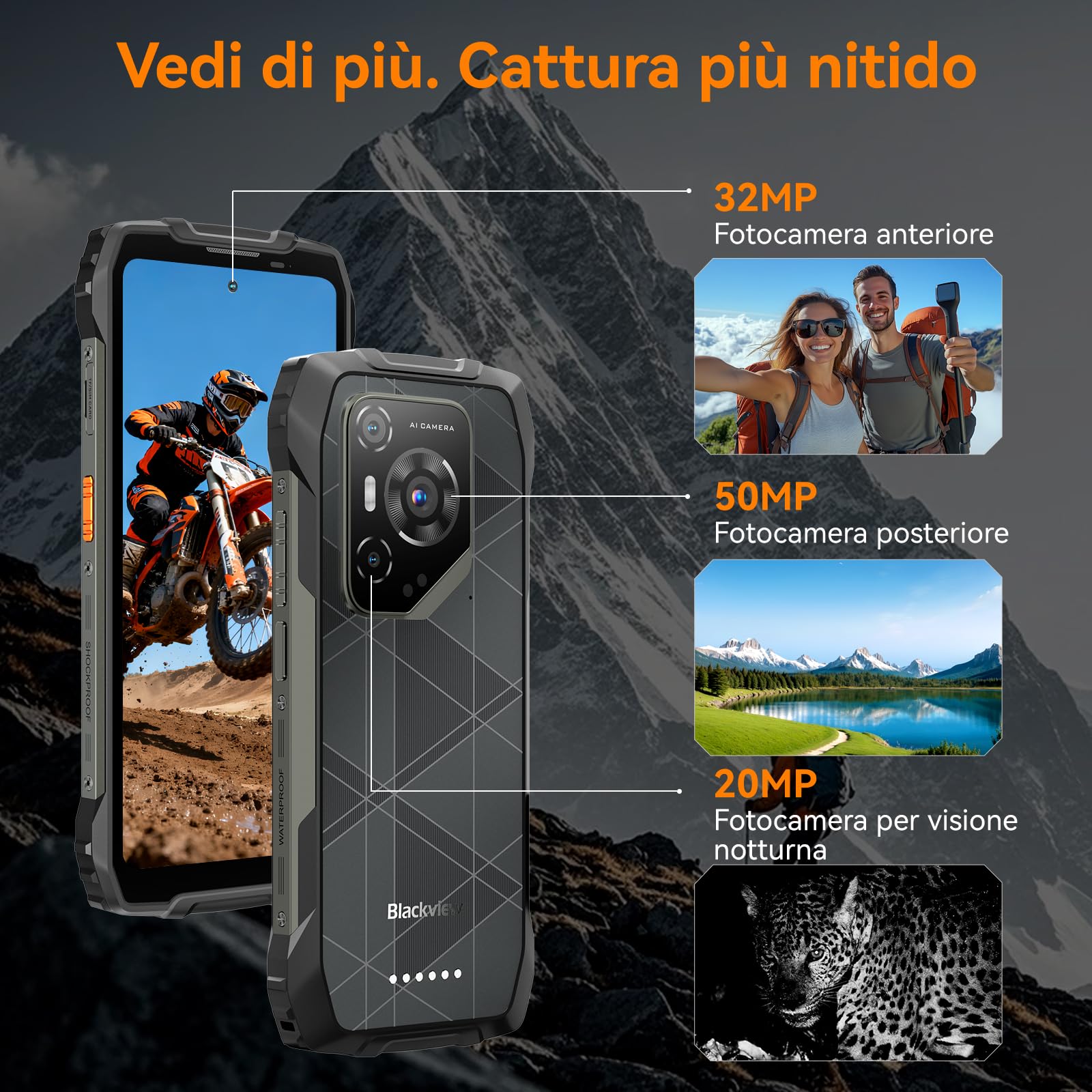 Blackview BL7000 Pro 5G Rugged Smartphone 7500mAh/750nits/20MP Night | 6,78" 120Hz, 32GB+256GB, Android 16 Telefono Indistruttibile per Muratori, Artigiani&Escursionisti,NFC/3 Anni Garanzia