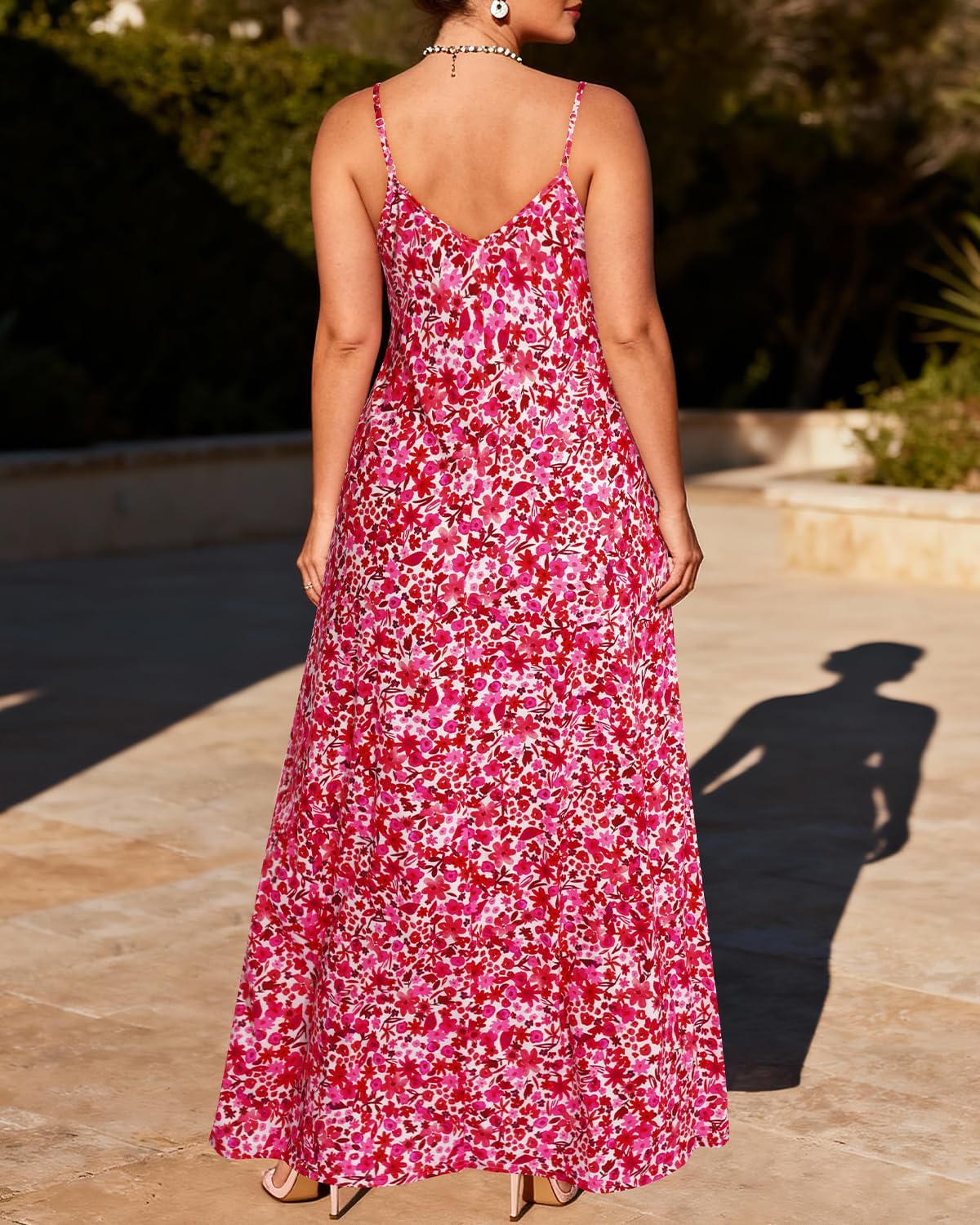 Pinup Fashion Women's Summer Maxi Dress Plus Size Sleeveless Spaghetti Strap Beach Long Dresses - Image 5