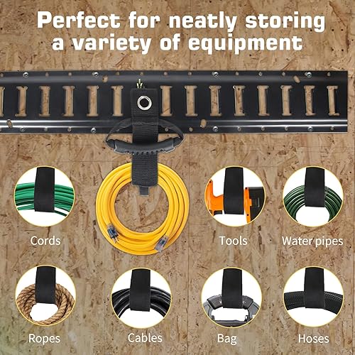 Miniatura 2 de WEIGUZC Paquete de 3 organizadores de cables de extensión con asa para E-Track correas de poliéster reutilizables de 17 pulgadas accesorios de pista