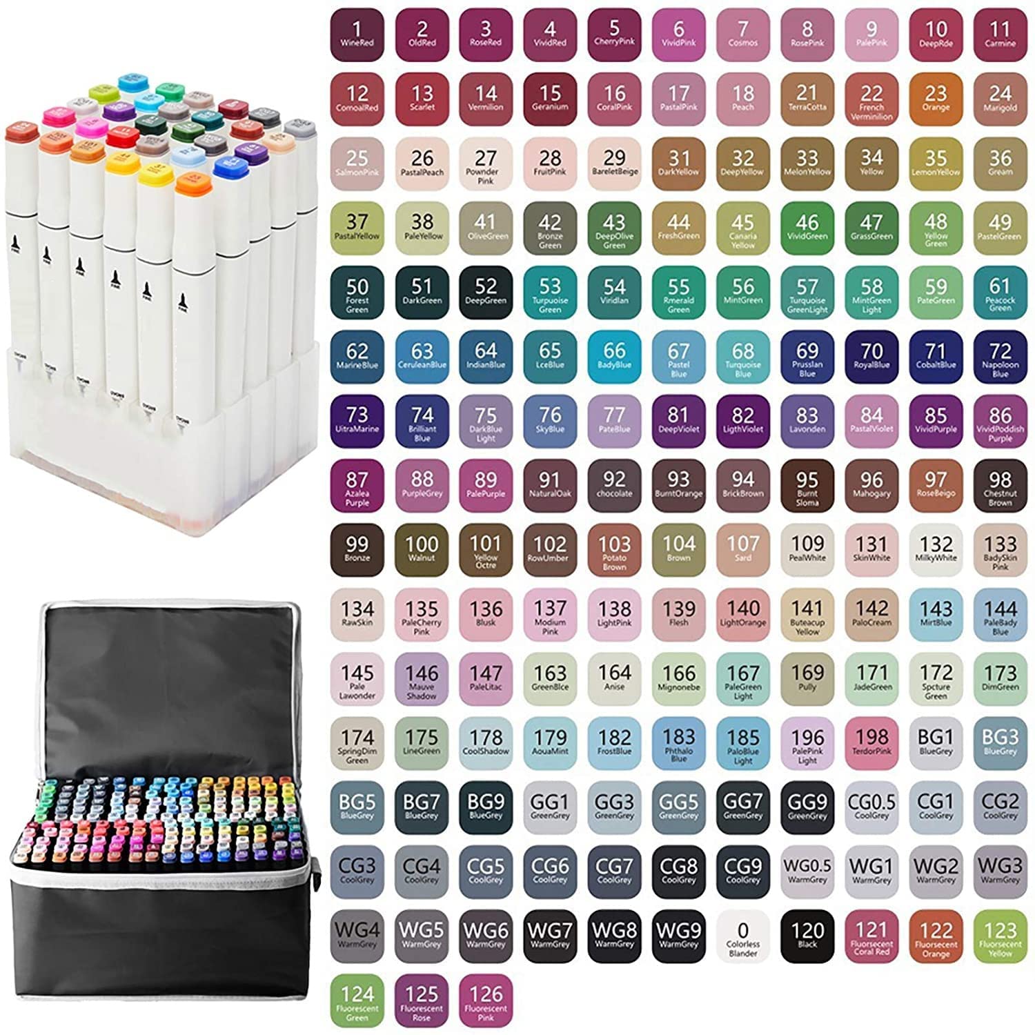 RAXBRAWNY Color Drawing Maker Pens Set Dual Tipped Twin Pen for Adult Kids Coloring Drawing Supplies (15)