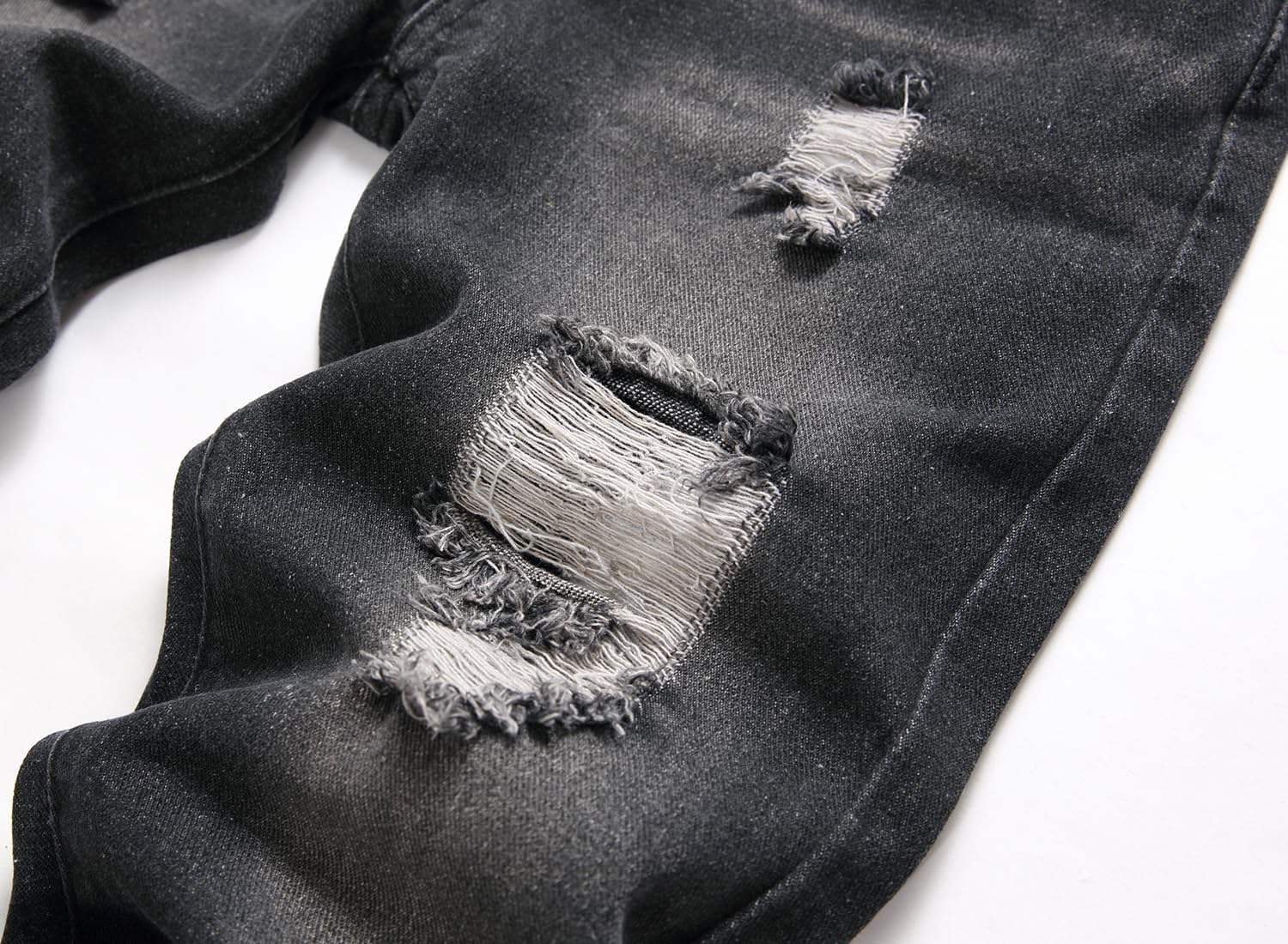 Boy's Ripped Jeans Stacked Skinny Fit Destroyed Distressed Fashion Comfy Denim Jeans Pants - Image 5