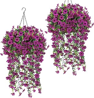 Geegoods Artificial Hanging Violet Flowers