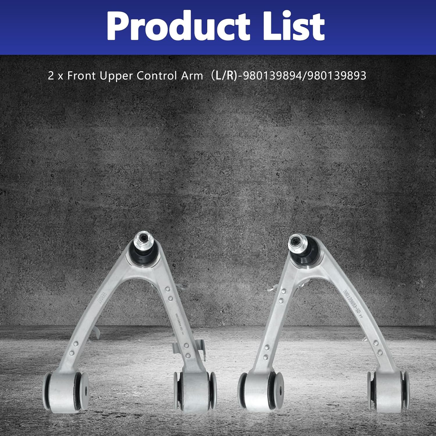 2pcs Front Left Right Upper Control Arm With Ball Joint Replacement for 2005-2013 Maserati Quattroporte, 2008-2018 GranTurismo - Suspension Kit 980139893 980139894