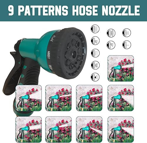 Miniatura 3 de EP Carrete de manguera de jardín retráctil, 12 pulgada x 100 pies, carretes de manguera de jardín resistentes montados en la pared, con boquilla