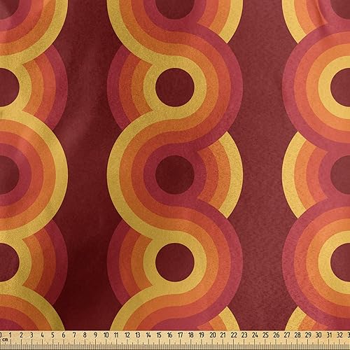 Miniatura 408 de Lunarable - Tela para amantes de perros de The Yard, patrón divertido de animales de dibujos animados en posiciones caprichosas estirando y Beige y