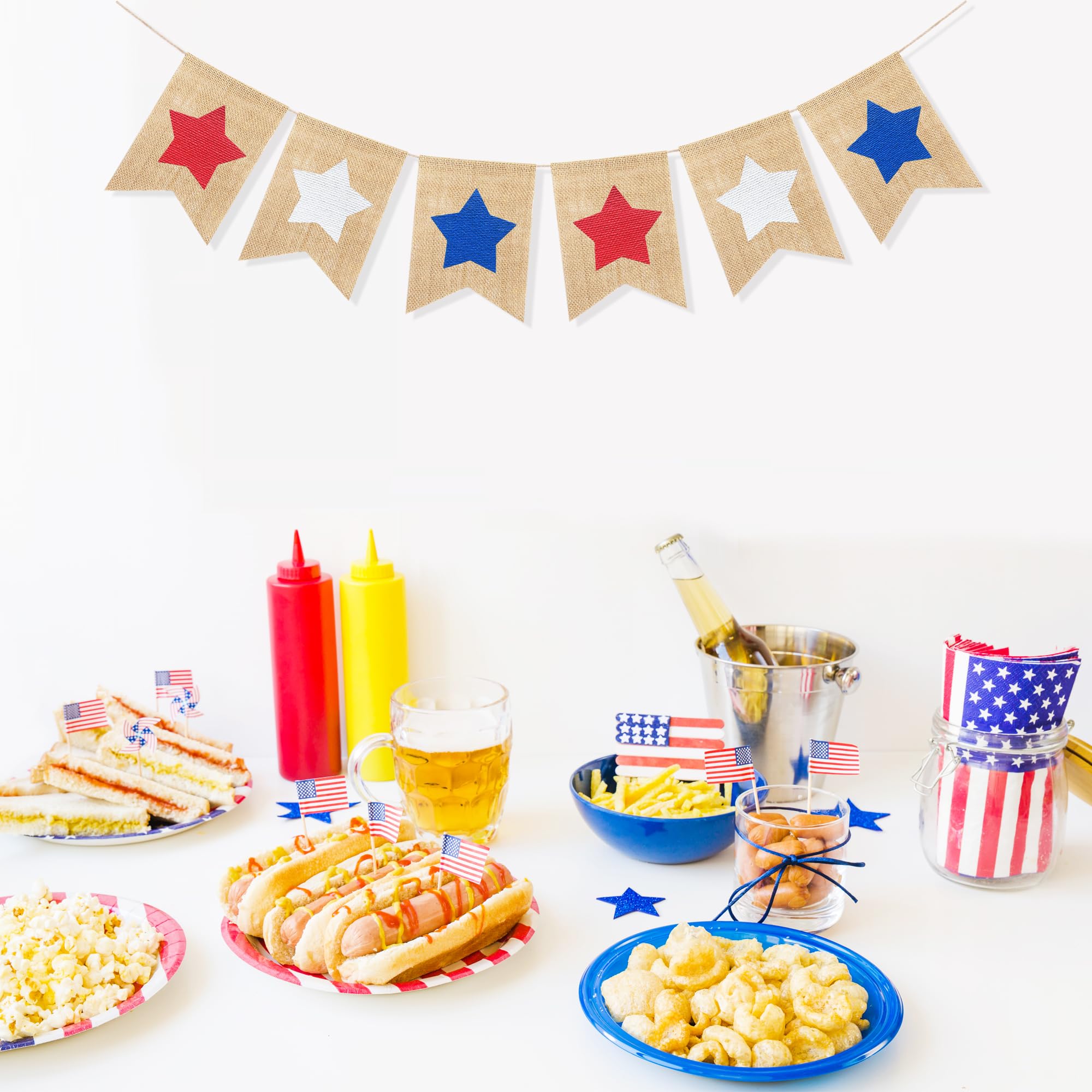 Großes 4th Of July Banner – 304,8x50,8 Cm, Doppelseitig, Mit Aufhängeseil