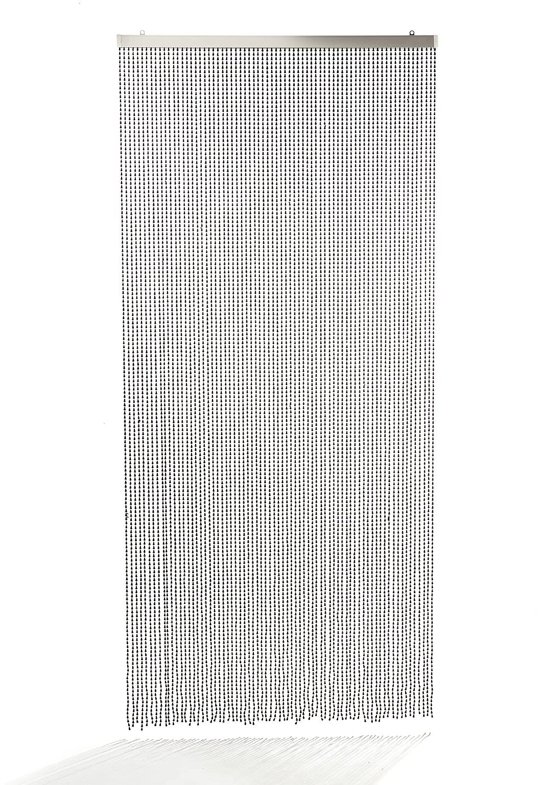 Kobolo Türvorhang Nero, 90x200 cm, 72 Stränge, schwarzer Perlenvorhang aus Kunststoff, pflegeleichter Fliegenvorhang & Raumteiler für Balkon, Terrasse, Tür, Fenster oder Innenbereiche