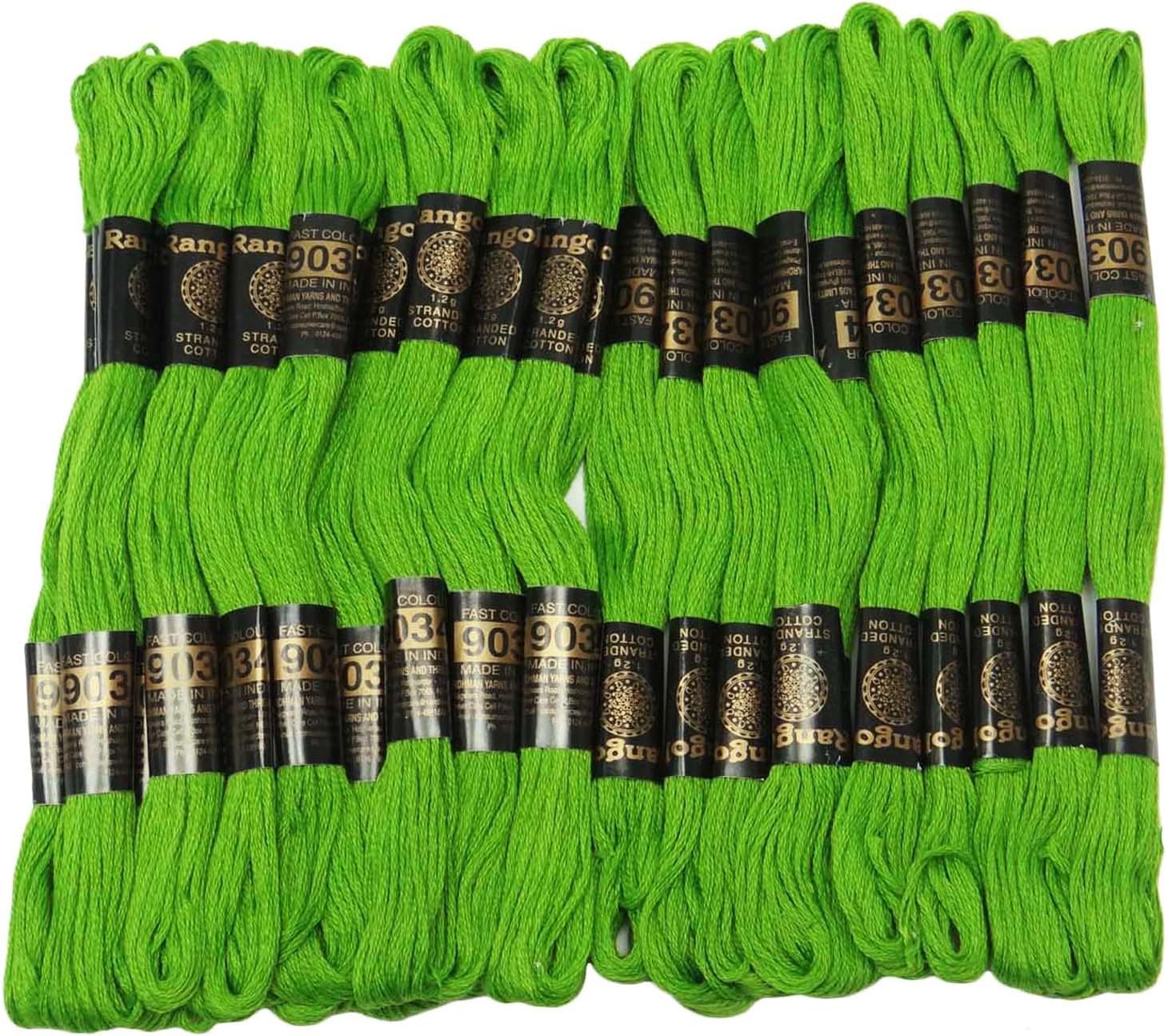 25 Pcs Embroidery Sewing Green Thread Needlepoint Skein Cross Floss Stitch