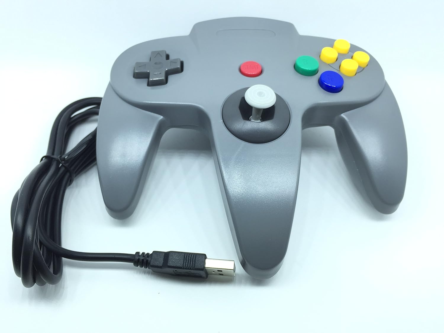 Bowink 2 pack Classic Retro N64 Bit USB Wired Controller for PC - Gray+Gray