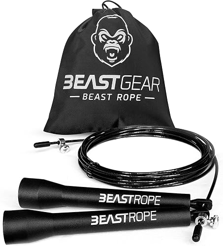 Beast Gear Skipping Rope, Steel Speed Jump Rope for Adult Fitness