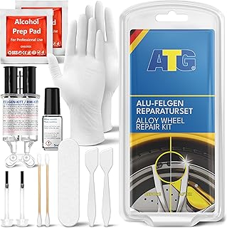 ATG Rim Scratch & Rim Dent Scratch Repair Curb Rash Repair Kit, Car Paint Scratch Repair Silver Paint Rim Scratch Repair Kit Rim Scratch Repair Alloy Wheel Scratch Repair kit Aluminum Scratch Repair