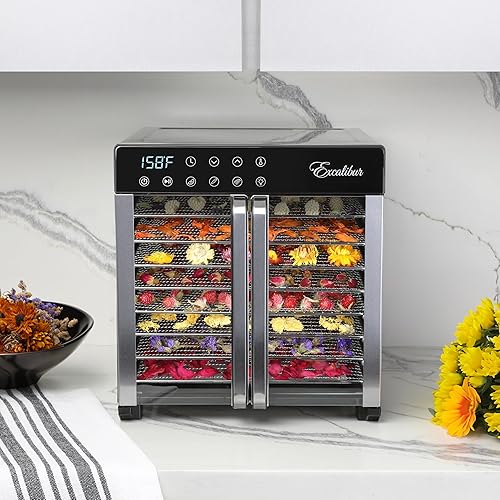 Vista 47 de Excalibur Deshidratador de alimentos de la serie Select de 10 bandejas para carne seca, frutas, verduras, hierbas, golosinas para mascotas, acero