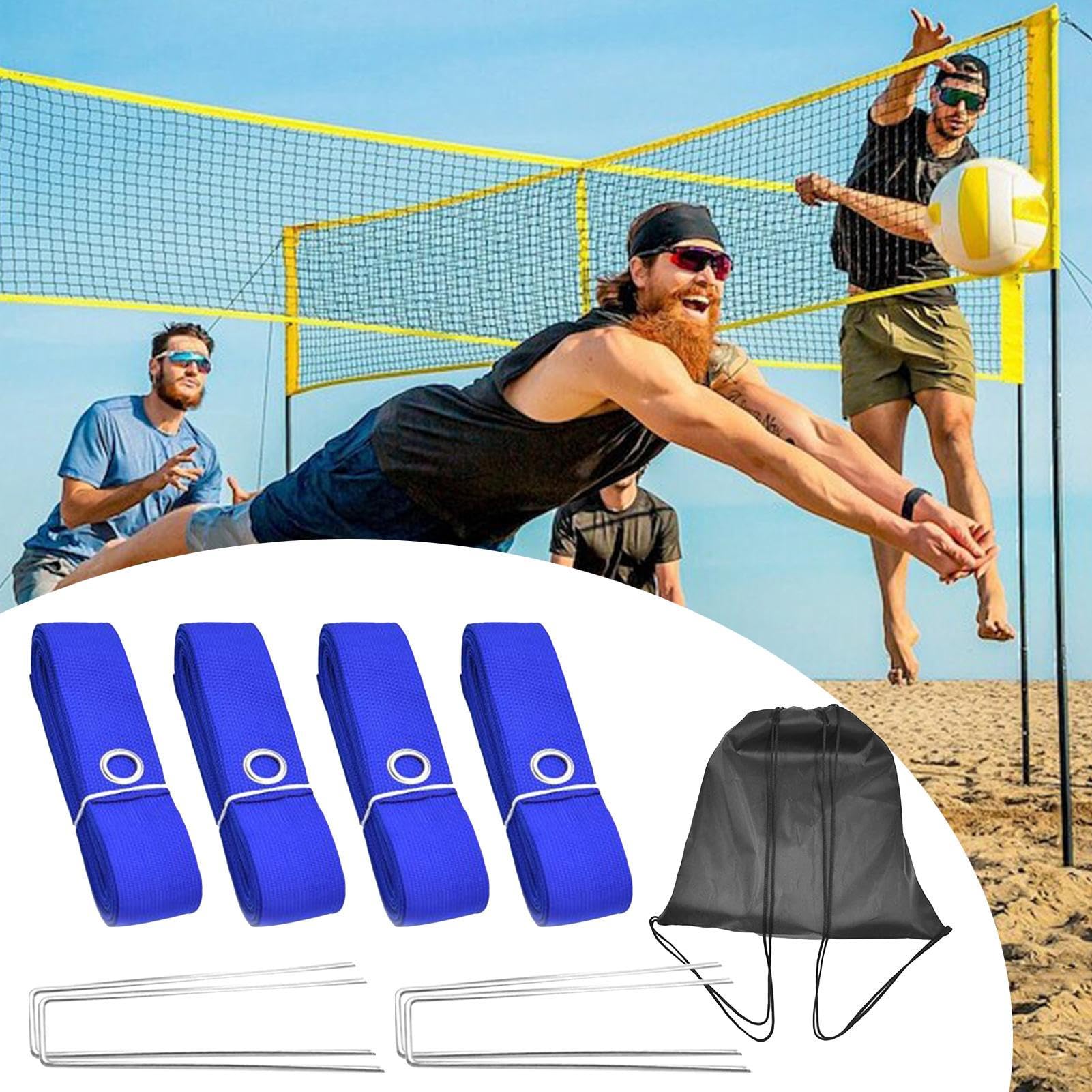 Marquages de terrain de volleyball - Marquage de volleyball d'extérieur - Accessoire de sport simple pour l'extérieur et le jardin