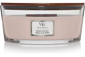 WoodWick Vanilla & Sea Salt Ellipse Scented Candle - 16oz | Long-Lasting Burn Time
