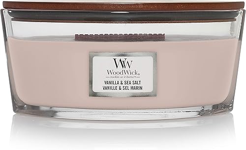 Miniatura 2 de Woodwick Ellipse Vela perfumada, vainilla y sal marina, 16 onzas, hasta 50 horas de tiempo de combustión y vela perfumada de elipse, spa de lavanda,