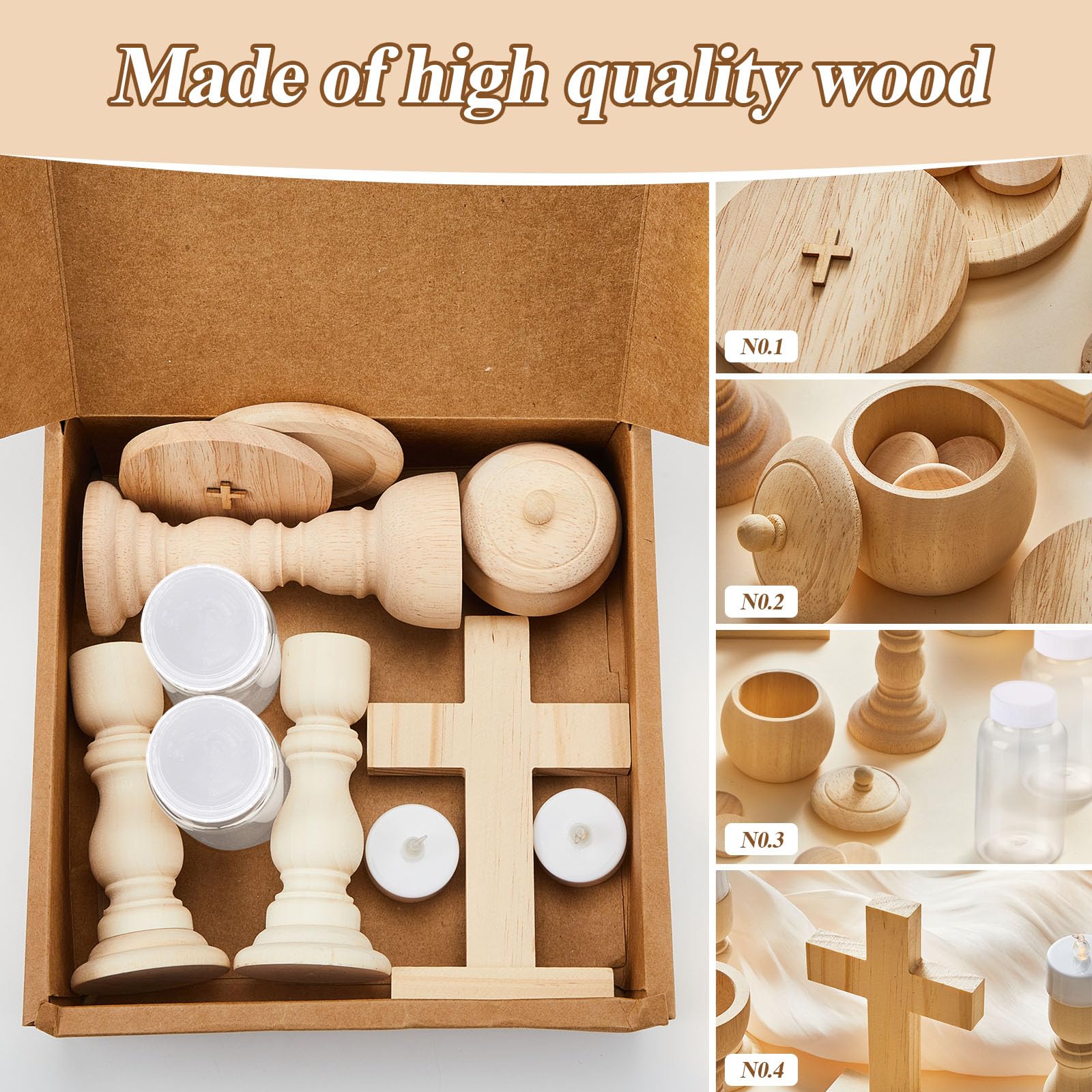Sliner Weihnachten Holz Spiel Mass Kit für Kinder Meine erste Kommunion Geschenk katholisches Spielzeug Set katholische Geschenke für Kinder katholische Taufe Geschenke