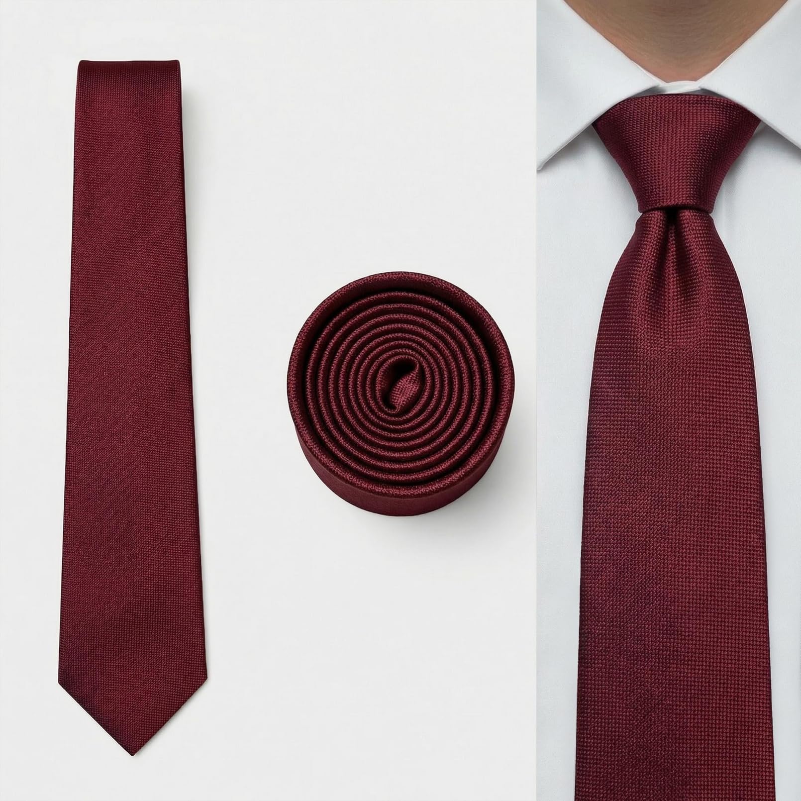 S&W SHLAX&WING Jednokolorowe czerwone krawaty ślubne dla mężczyzn Klasyczne krawaty Fashion