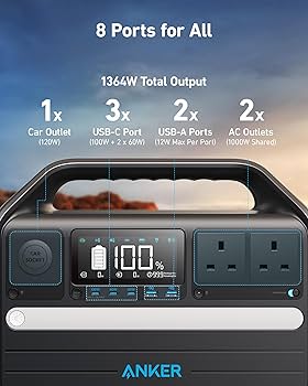 Anker 555 Portable Power Station, PowerHouse 1024Wh LiFePO4