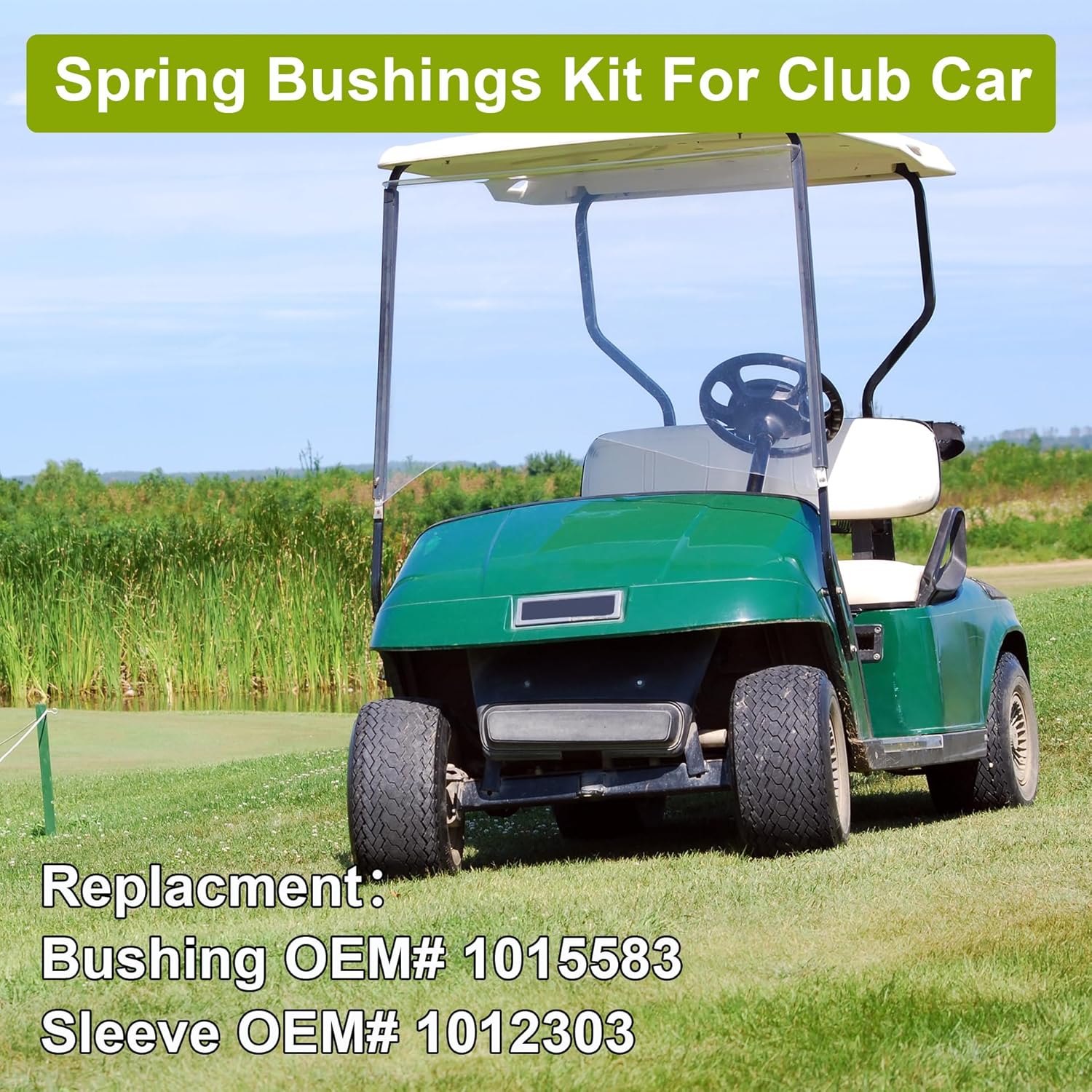 RUTU Golf Cart Leaf Spring Bushing and Sleeve Kit for EZGO TXT Medalist 1994-Up Club Car DS 1981-Up Upgraded Polyurethane Front Rear Shackle Parts Replace OEM 1012303 1015583 70289-G02 70291G-01