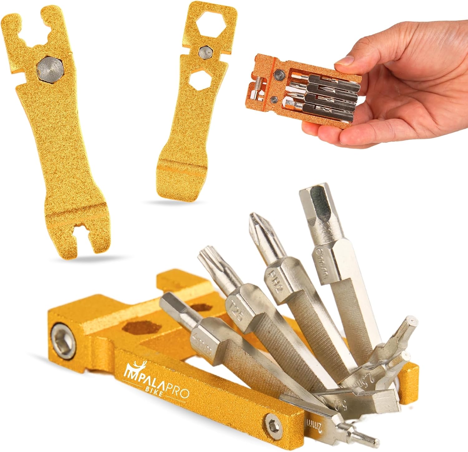 Bike Tool Kit Portable 20 in 1 Compact and Lightweight (117.5g) Chrome-Vanadium (CRV) - Bike Multitool with Chain Breaker - MTB Multitool - Bike Repair Tools (Red)
