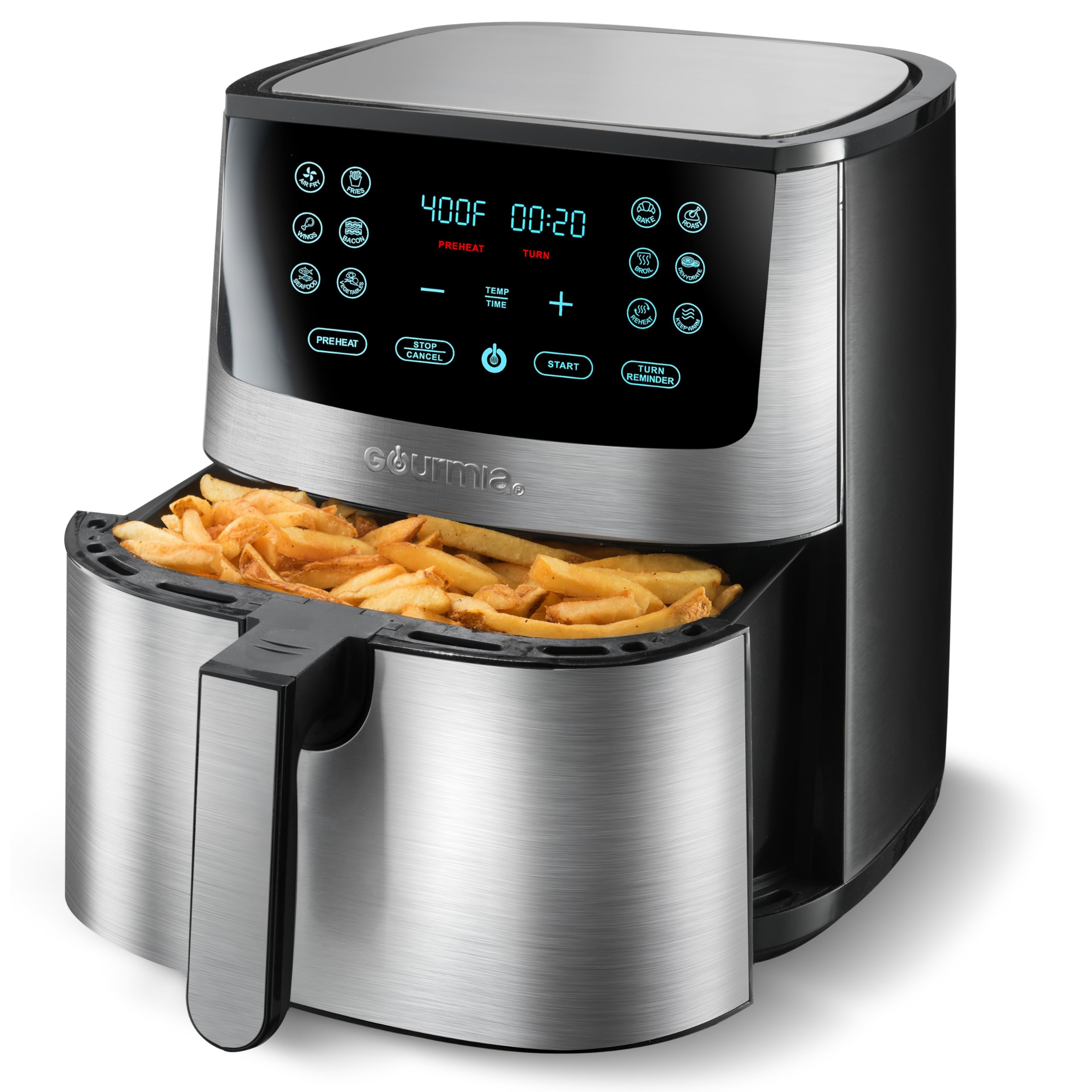 キッチン家電 GOURMIA DIGITL AIR FRYER Black Silver Amazon.com: Gourmia Air Fryer Oven Digital Display 8 Quart Large