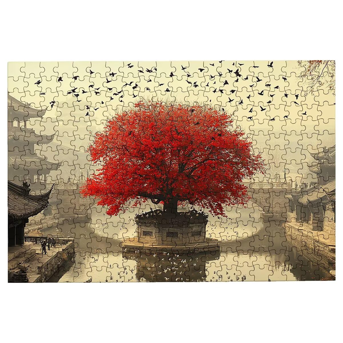 Puzzle 4000 sztuk retro, puzzle drzewo dla dorosłych, drewniane puzzle kreatywna rozrywka, zabawa, klasyczne puzzle edukacyjne z wysokiej jakości opakowaniem pomysł na prezent dla kobiet wystrój domu