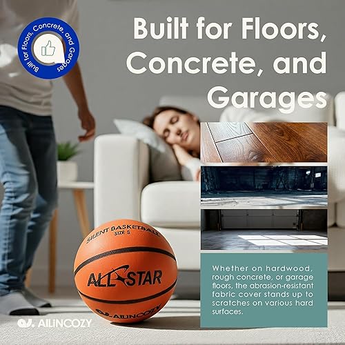 Miniatura 7 de Baloncesto silencioso con peso, baloncesto sin aire de espuma suave, rebote alto, pelota de entrenamiento sin ruido, embalaje de regalo, seguro para