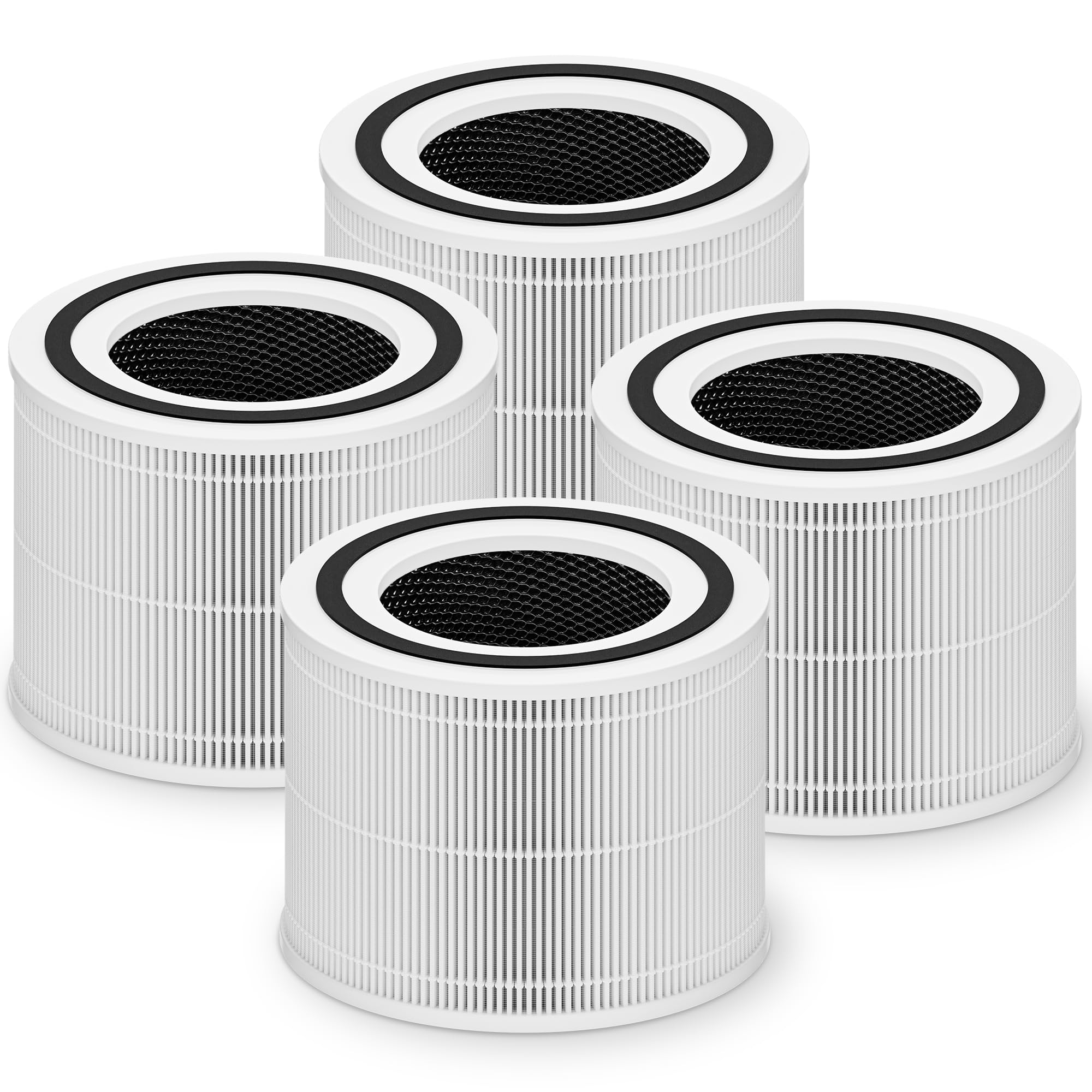 Photo 1 of PETOX Core 300 Replacement Filter for LEVOIT Core 300 Core 300-P Core 300S Core 300S-P Vortex Air Air Purifier, 3-in-1 High-Efficiency Activated Carbon, Core 300-RF, 4 Pack, White