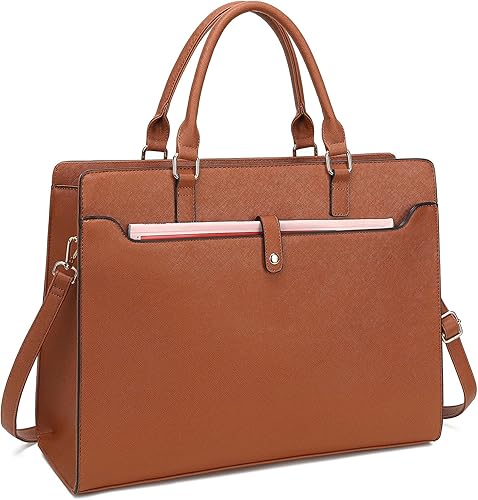 Bolsa para laptop para mujer, bolsa de computadora de 15.6 pulgadas, impermeable, bolsa de mano de trabajo, maletín de oficina de negocios, bolso