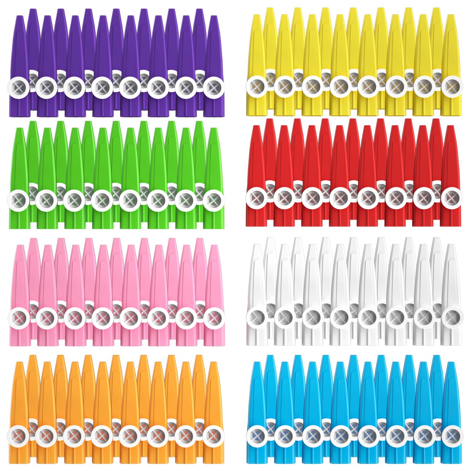 120 pcs 8 Colors Plastic Kazoos Musical Instruments for kids Operation Christmas Child Shoebox Bulk Items Perfect for