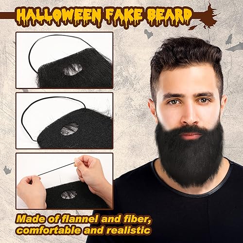 Miniatura 2 de Syhood 32 piezas de bigotes falsos para Halloween, autoadhesivas, bigote de barba, accesorios de mascarada de Navidad