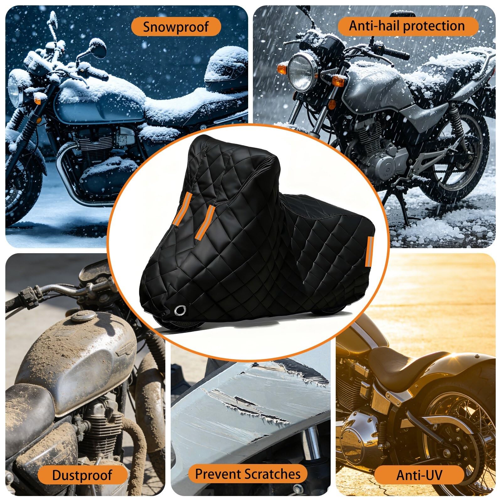 Motorrad Schutzhülle für Mikilon Crack 250 Motorrad Abdeckplane Wasserdicht |Outdoor Dicke Motorradabdeckung aus Baumwolle Hagelschutz Staubdicht Kratzfest Reißfest